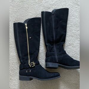 G By Guess Knee High Boots Women’s 10 Black Wide Calf Riding Double Zip